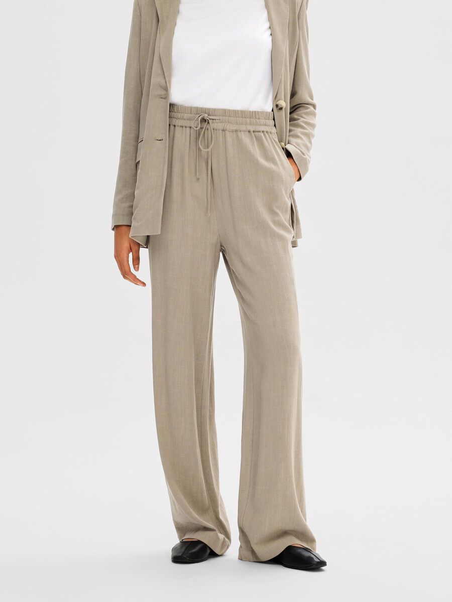SELECTED FEMME - HIGH-WAISTED TROUSERS LINEN MIX - Annabelle 87