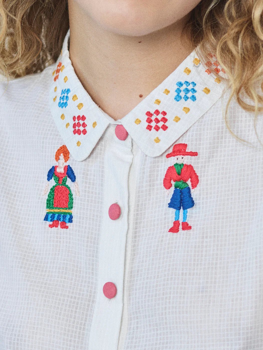 LOWIE - FOLK EMBROIDERED BLOUSE WHITE - Annabelle 87