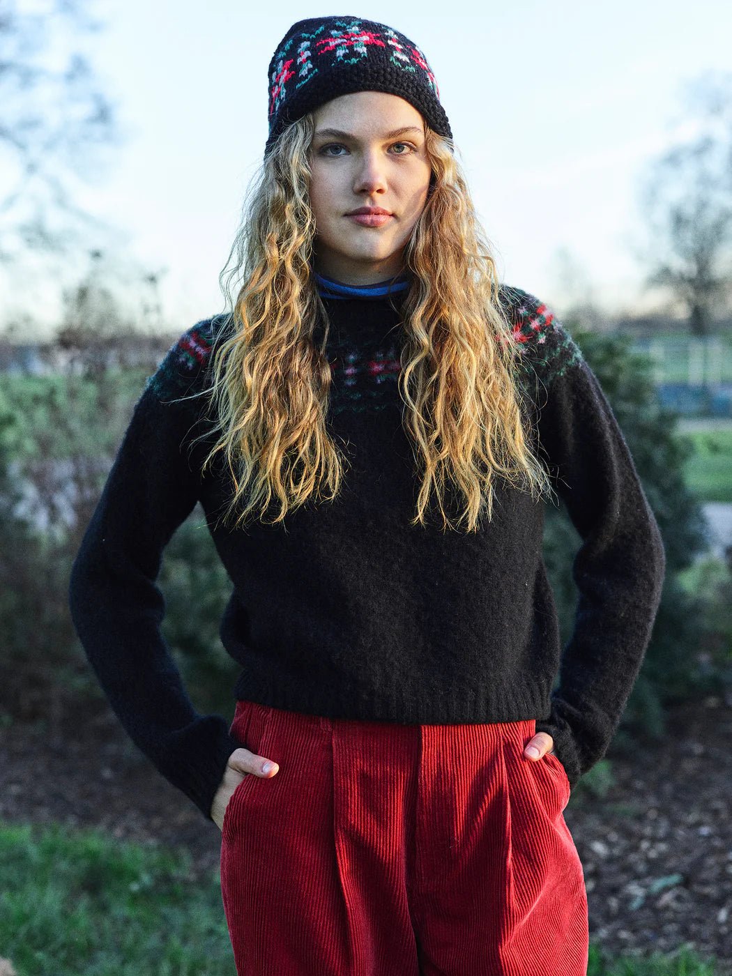 LOWIE - FAIRISLE YOKE BLACK JUMPER - Annabelle 87