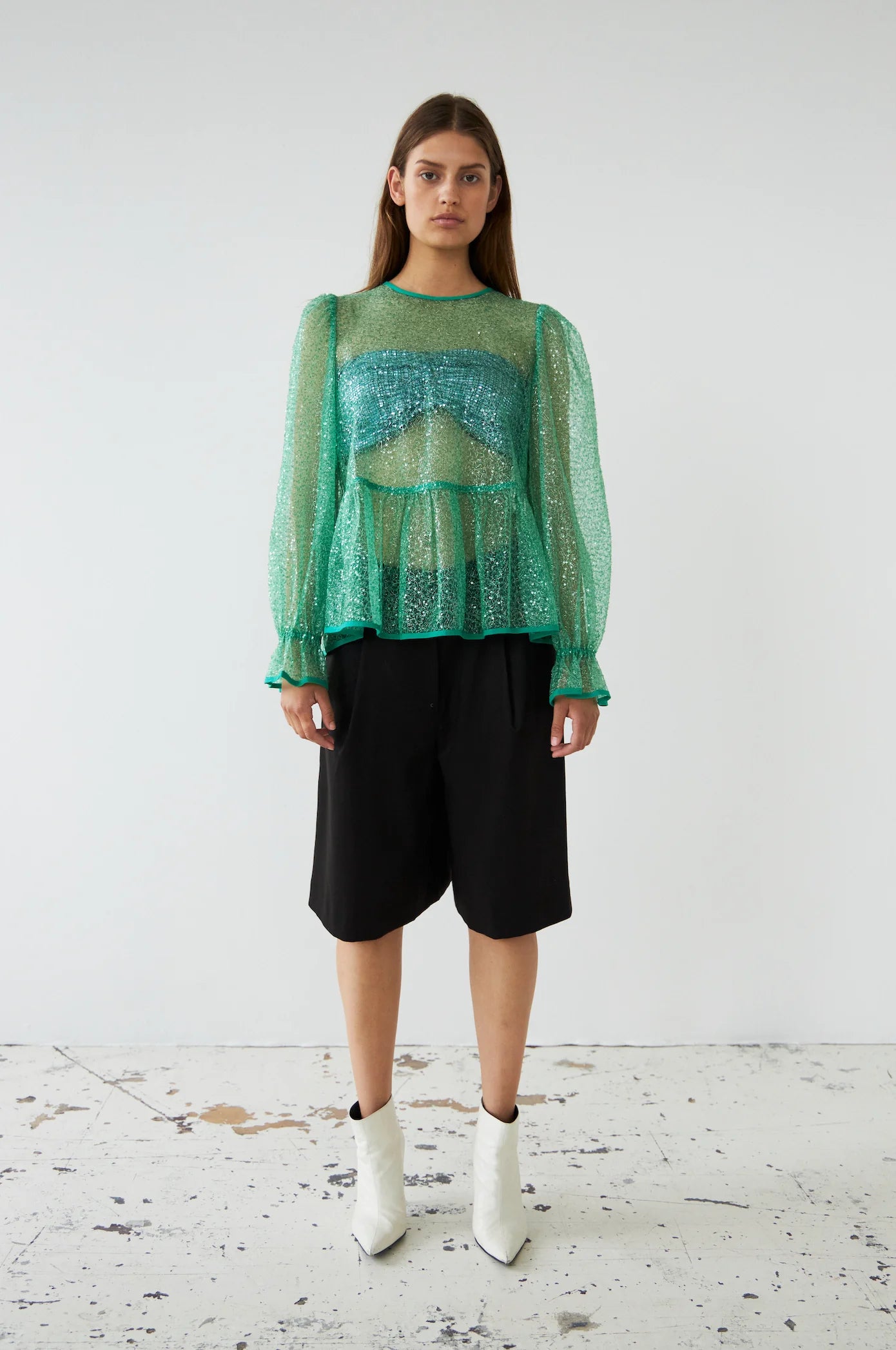 STELLA NOVA - GREEN SEQUINNED TOP