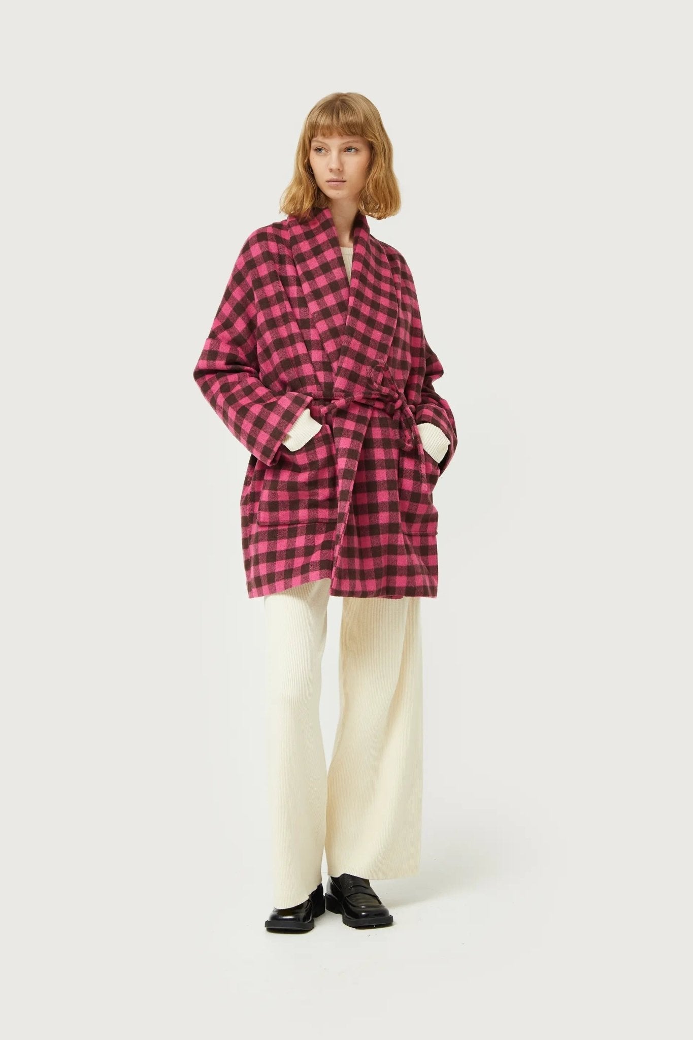 COMPANIA FANTASTICA - PINK CHECK COAT - Annabelle 87