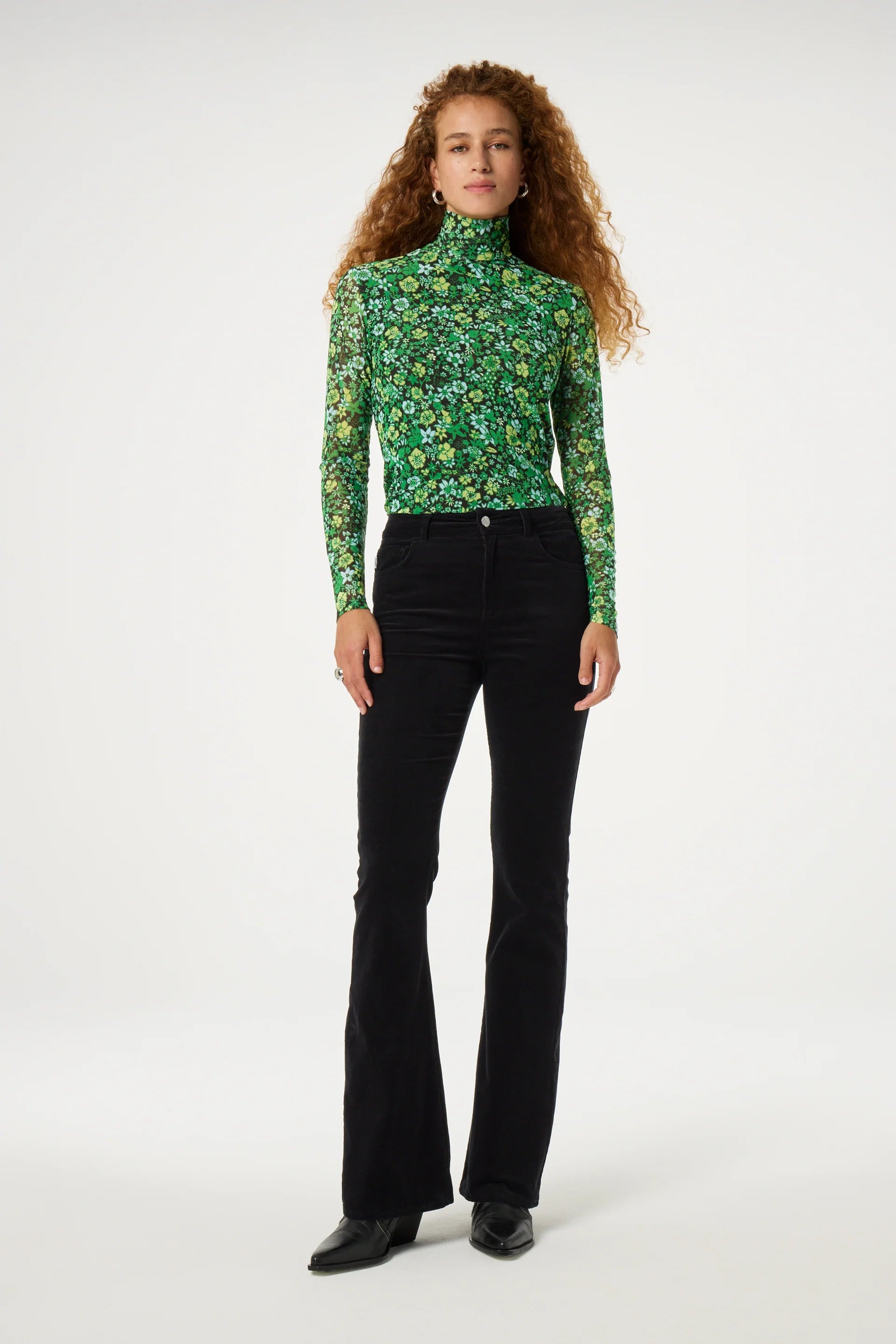 FABIENNE CHAPOT -MJANE TOP BLACK/PARROT GREEN DOLLY