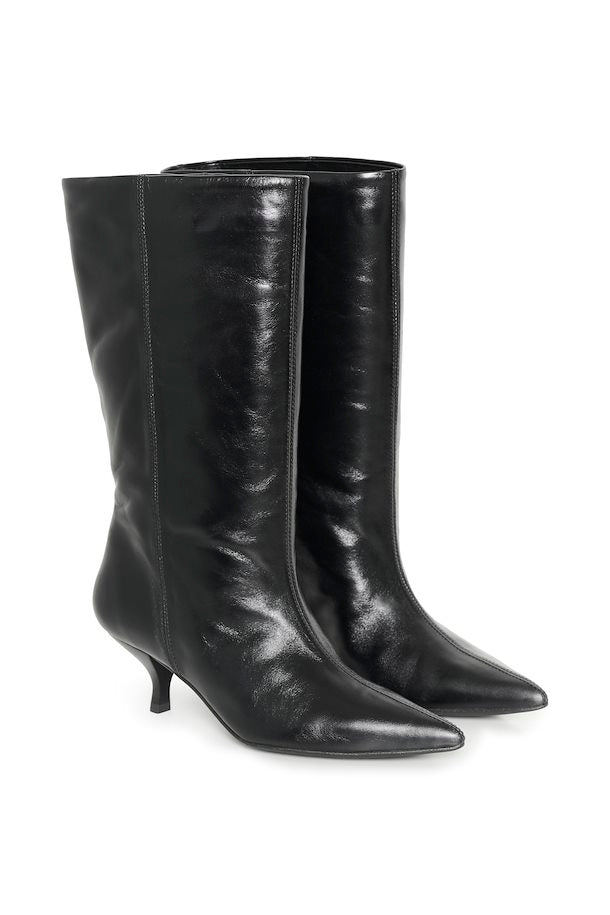 IN WEAR - MULKIL KNEE BOOT BLACK LEATHER