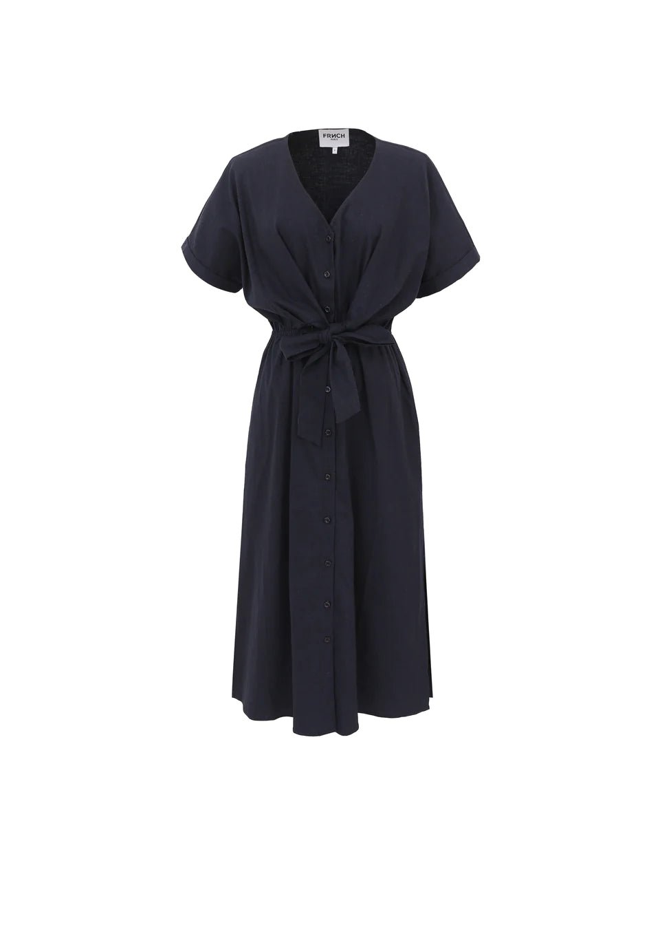 FRNCH - PERRINE NAVY TIE FRONT DRESS - Annabelle 87