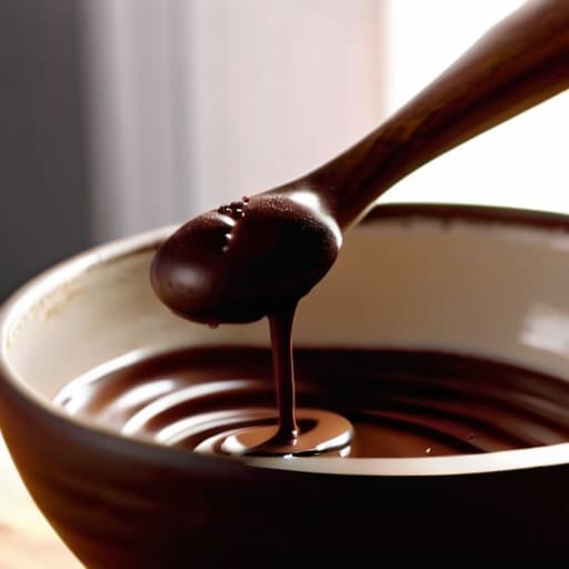 Emulsifying chocolate and heavy cream with a steady hand.