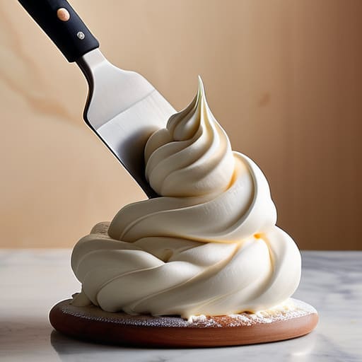 Glossy, stable Italian Meringue Buttercream frosting.