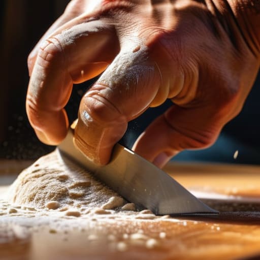 Making The Final Cut in bread dough.