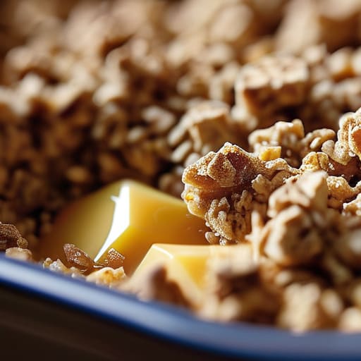 The Final Fold of buttery crumble topping.