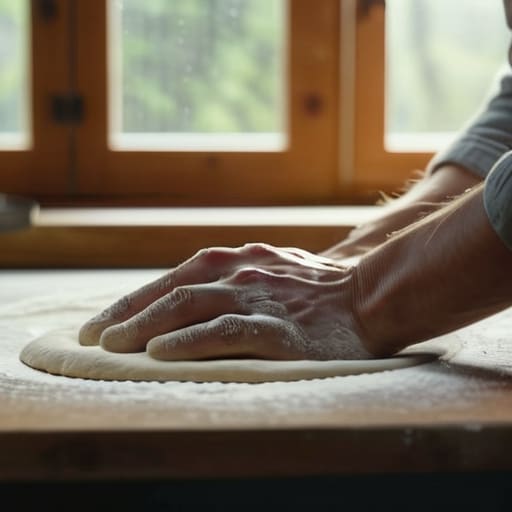 Hands kneading dough for The Final Proof.