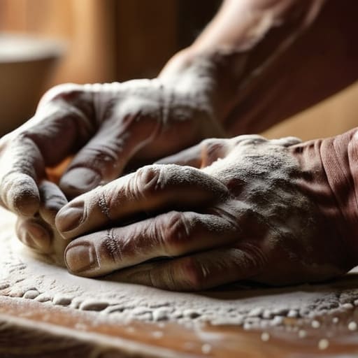Hands kneading dough, The Rhythm of the Dough.