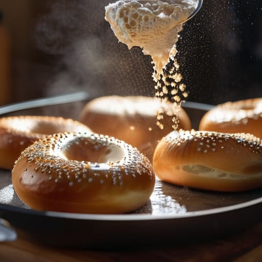 Learning how to make bagels by boiling.