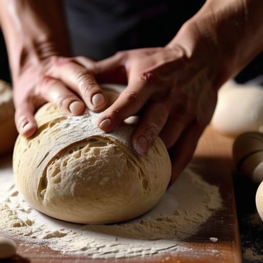 Learning how to shape a loaf.
