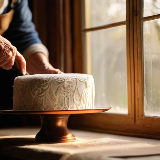 Learning the history of traditional wedding cakes.
