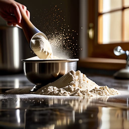 Learning how to measure flour correctly.